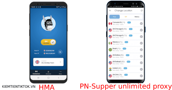 HMA hoặc VPN-Supper unlimited proxy
