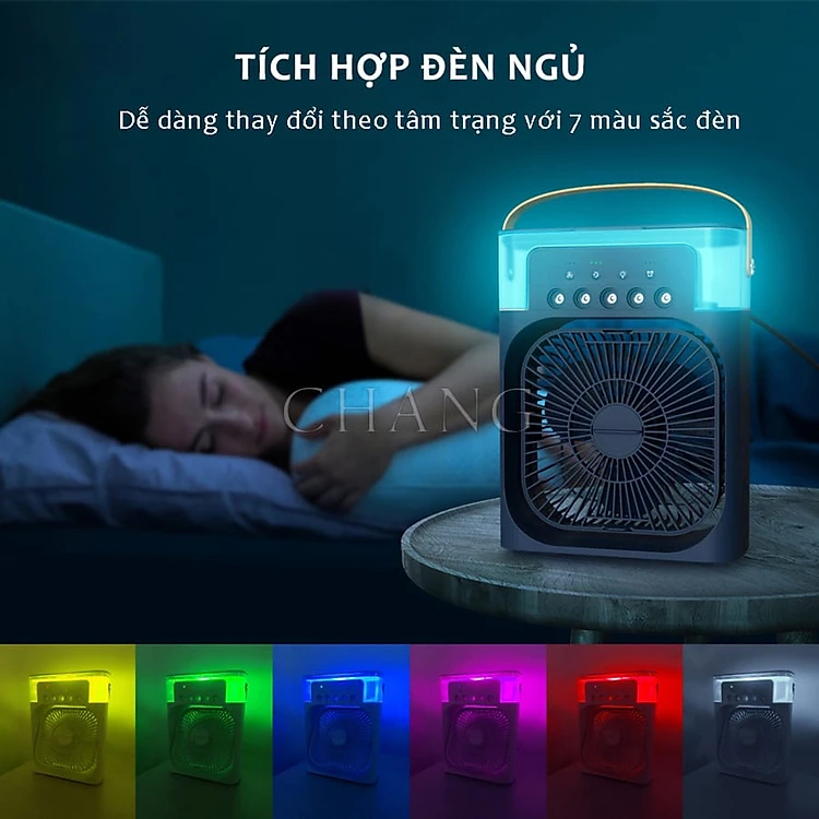 Quạt Điều Hòa Phun Sương Để Bàn 3 Cấp Độ Gió Dung Tích 600ml