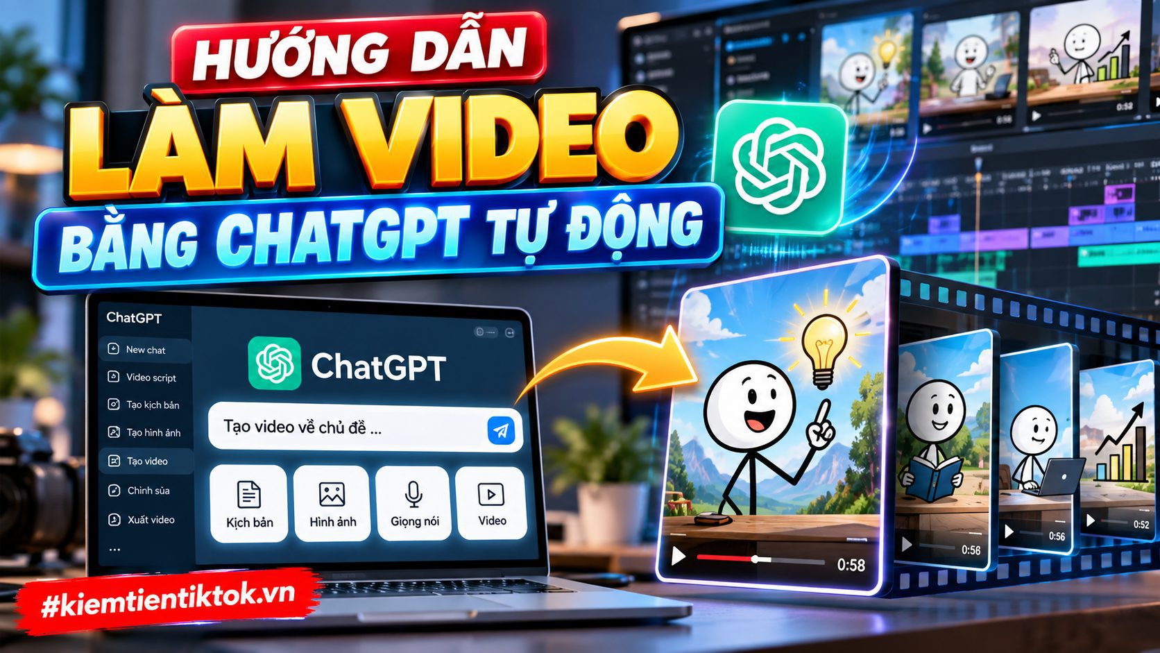Hướng Dẫn Làm Video AI Bằng ChatGPT Tự Động 100%
